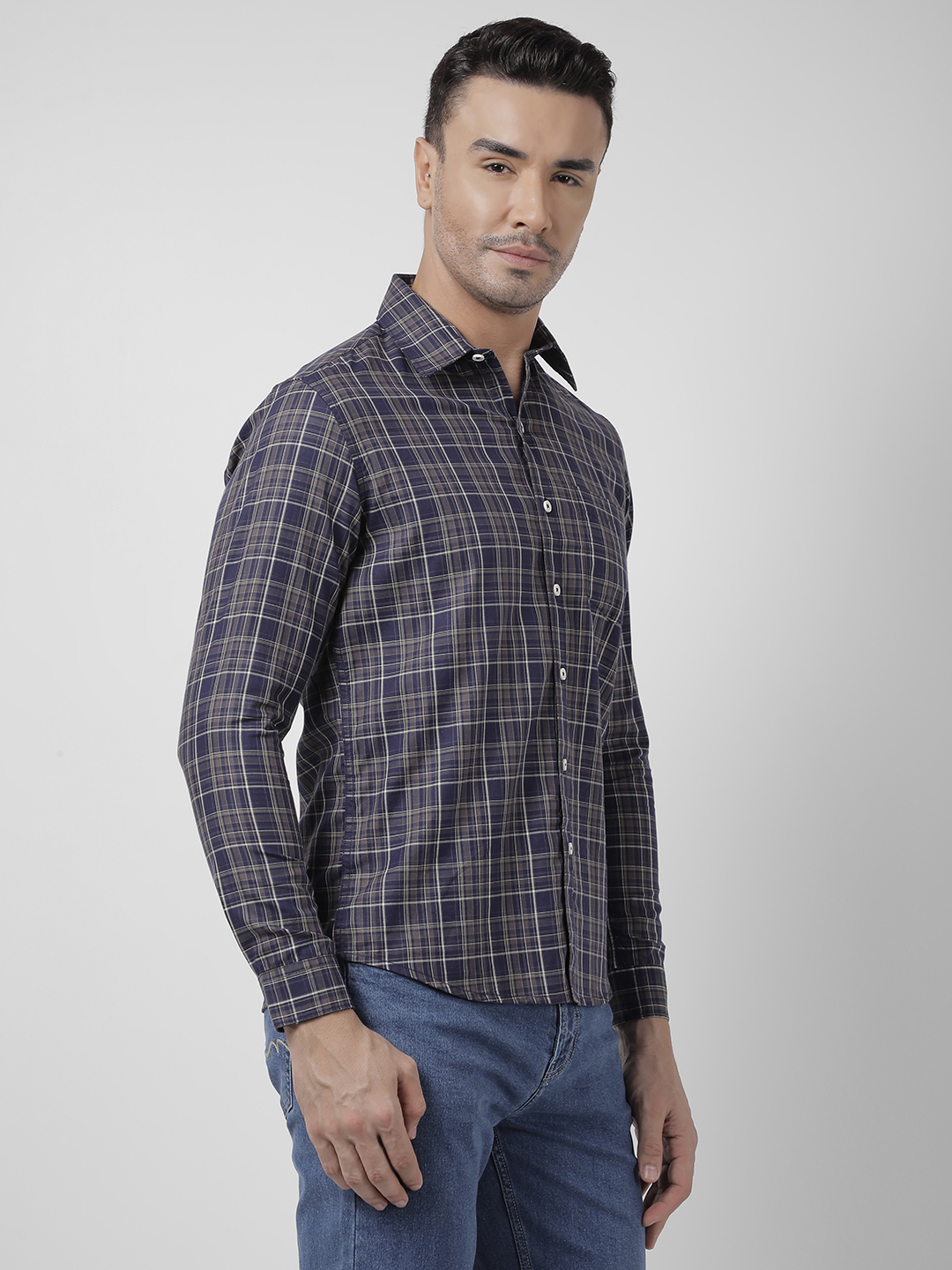 Numero Uno Men Checkered Blue Shirt